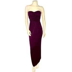 Gilli Maxi Dress Womens Size M Purple Excellent Strapless Ruched Empire Waist